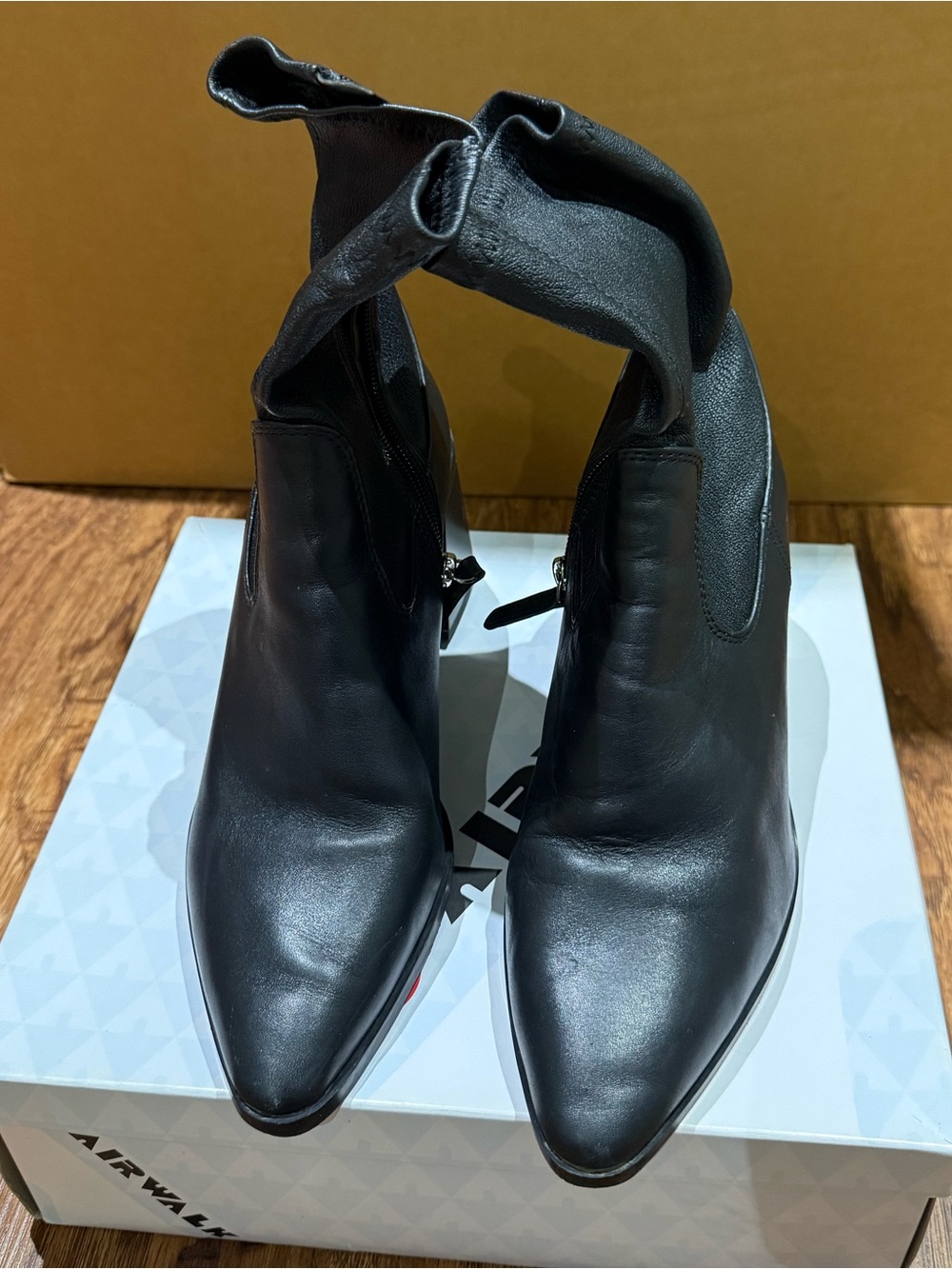 ZARA Black Pointed Toe Women's Ankle Booties With Side Zipper
